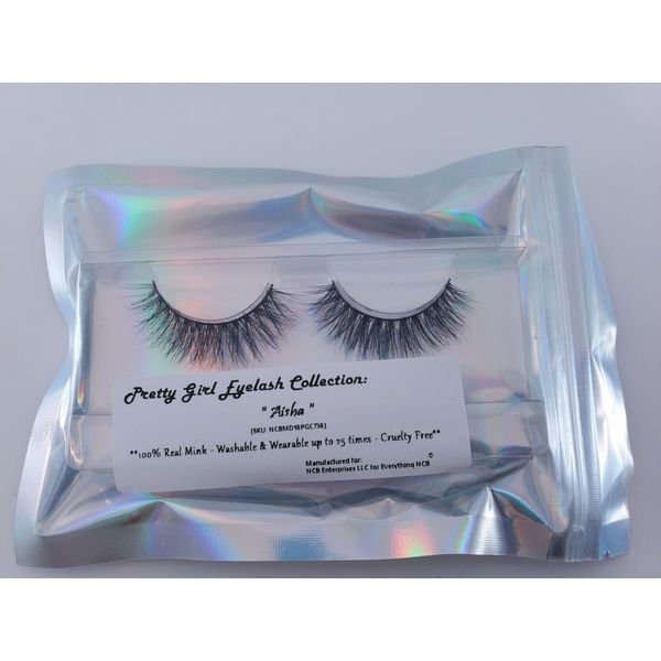 1 Pair 100% Real Mink Custom Eyelashes by Everything NCB featuring Aisha Lash
