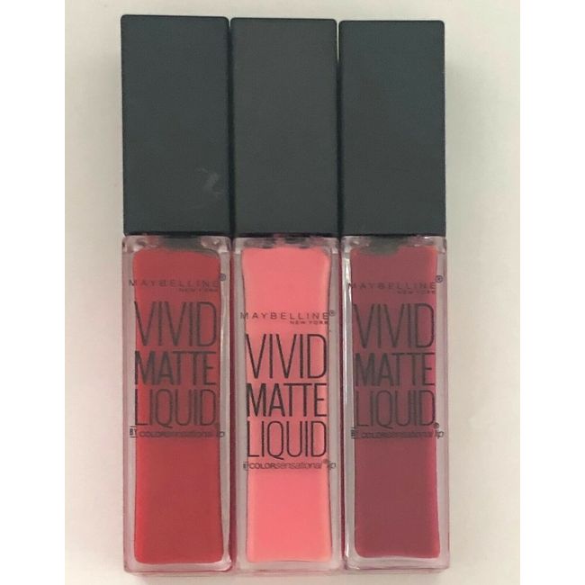 (3) Maybelline Color Sensational Vivid Matte Liquid Lipstick, 35, 15, And 40