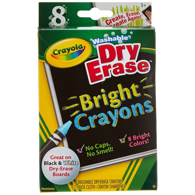 Crayola Dry-Erase Bright Crayons, 8 count