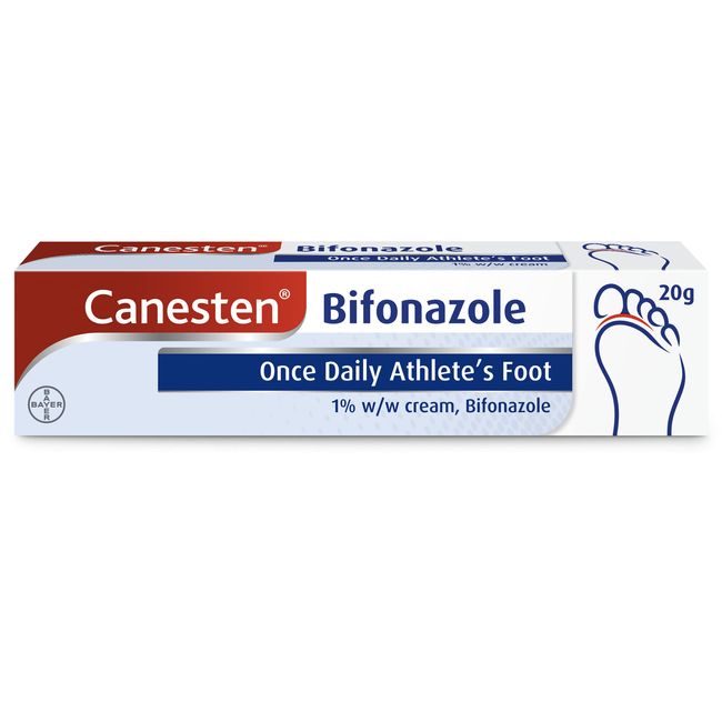 Canesten Bifonazole Once Daily Athlete’s Foot 1% w/w Cream | Effective Athlete’s Foot Treatment | Canesten's Most Convenient Treatment | Only 1 Application Per Day | Antifungal Cream | 20 g