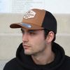 SURF MONKEY Trucker Cap 6p - Curved Visor - Adjustable Snapback Cap - Low Profile, brown/black, One Size