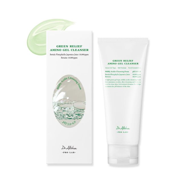 Dr.Althea Green Relief Amino Gel Cleanser - Lightwight hydrating gel type cleaner, Mild, Deep Cleansing foam, Betaine, Hyaluronic Acid, Daily Face Wash & Makeup Remover, Sensitive skin safe