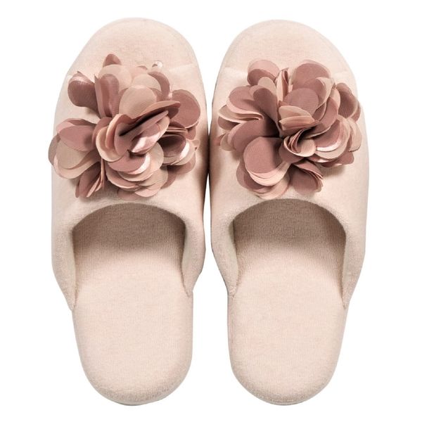 Senko S.D.S Comfort Slippers with Flower Motif Approx. 9.3 inches (23.5 cm), Pink SALON de SOIREE 49392