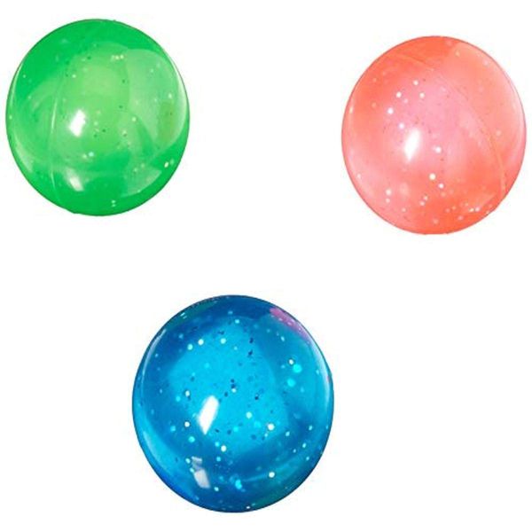 1 Dozen 60mm Assorted Colored Glitter Balls Super Bouncy Ball