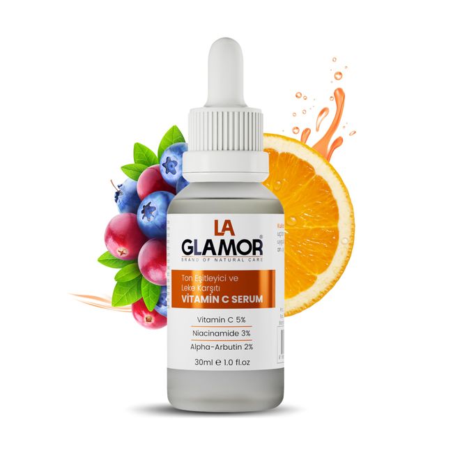 Laglamor Vitamin C Serum Gesicht gegen dunkle Flecken, Anti Aging & Gesichtspflege, Gesichtsserum mit Niacinamide und Alpha Arbutin, Anti-Dark Spot Serum - 30 ml