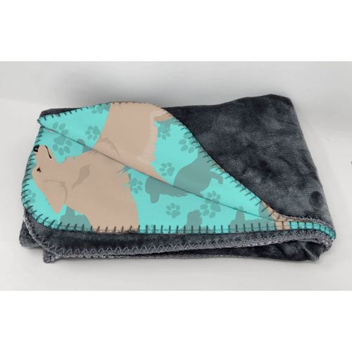 Caroline's Treasures MLM1078TBLT Cream Golden Retriever Soft Travel Blanket with Bag Airplane Blanket, Indoor Outdoor Camping Blanket for Traveling, Picnics, Beach Trips, Concerts