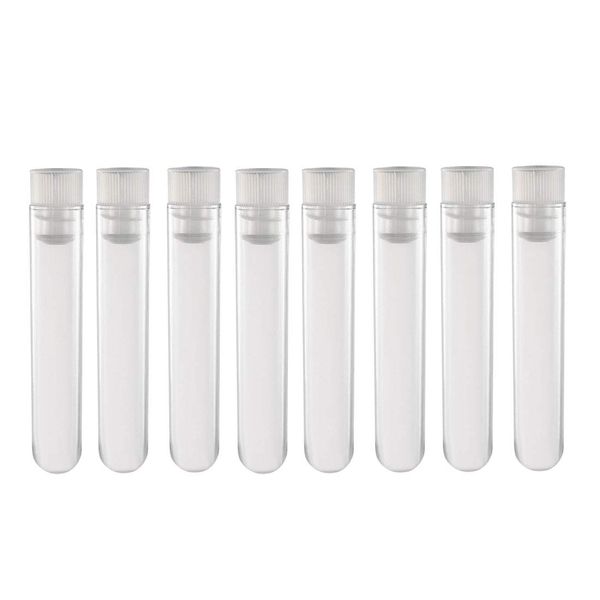 uxcell 30pcs Plastic Test Tubes with Caps, Polystyrene Mini Test Tubes, White, 12x60mm, Bead Storage Container Sample Lab