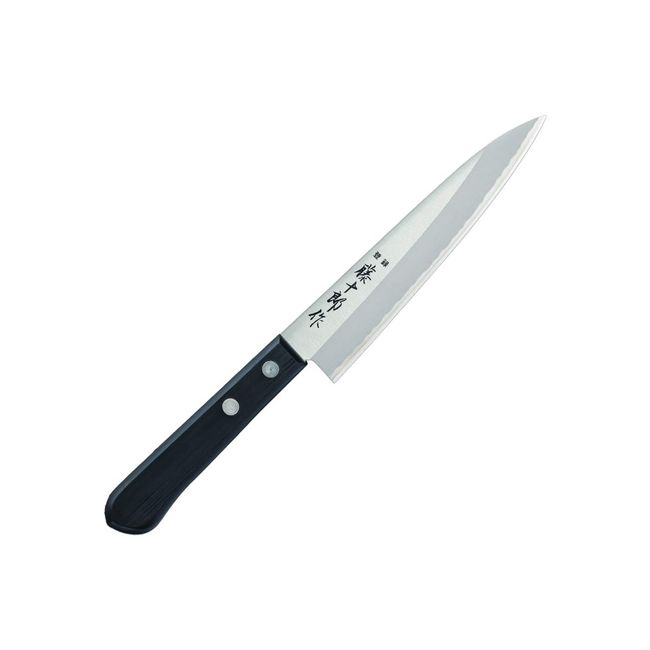 Fuji Cutlery TJ-14 Petty Knife, 5.3 inches (135 mm), Made in Japan, Stainless Steel Knife, Double-edged, Perfect for Peeling and Cutting Fruits and Vegetables, Versatile Knife for Cooking Meat and Fish, Rose Pattern, 2 Tacks