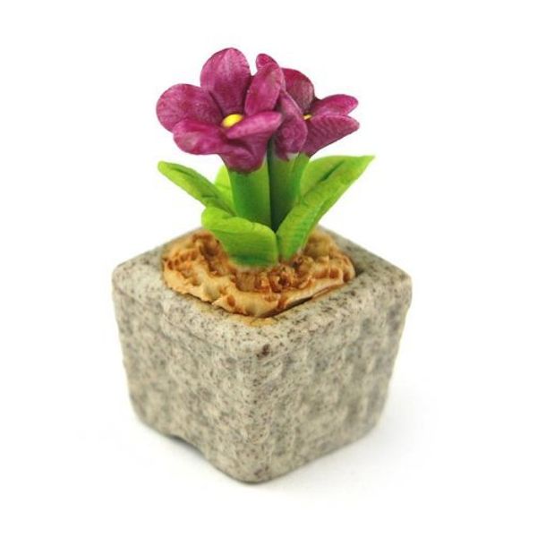 MyTinyWorld Miniature Handmade Purple Coloured Ceramic Flower (CFPU11)