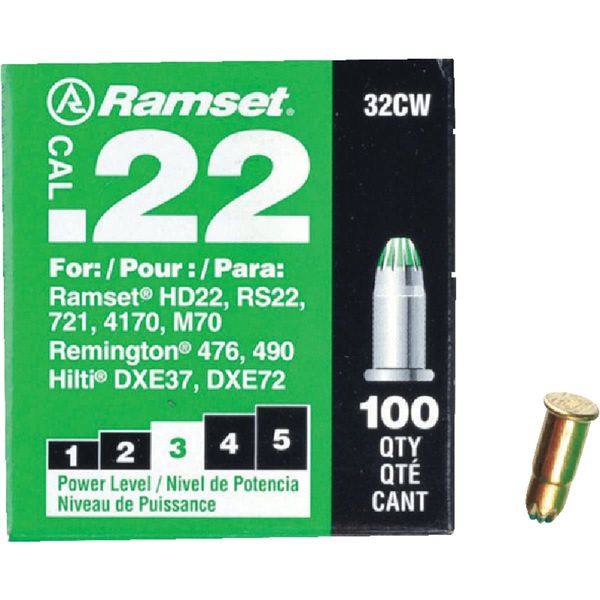 Itw 00601 .22 Caliber Green Ramset Powder Single Load 32CW 100 Count
