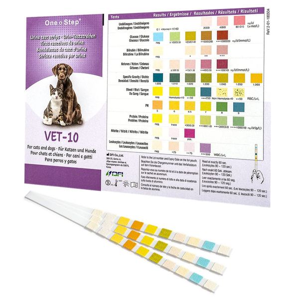 One Step 5 x Vet Pet Urine Test Strips - Veterinary Animal - Cats - Dogs