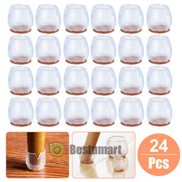 24PC Silicone Table Chair Legs Protection Cover Furniture Feet Pad Cap Protector