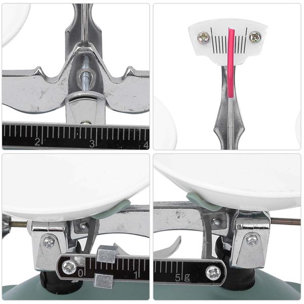 Mechanical Balance Scale Double Pan Balance Scale Balance Tray Table Scale for Laboratory School Physics Teaching Supplies Various Weights(100g)