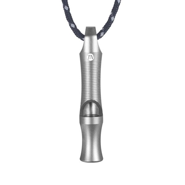 ThruNite EDC Titanium Alloy Whistle, Ultra Lightweight, Big Sound Emergency Whistle, Heavy Duty, Hazard Prevention, Evacuation, Crime Prevention, Solo Camping, Emergency Whistle, Outdoor Whistle - Silver