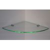 MEDIUM GLASS EFFECT ACRYLIC CORNER SHELF WITH CHROME FIXING BRACKETS 240mm