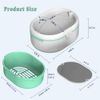 Dentures Case, Denture Cup Denture Bath Box Double Layer Dry and Wet Separation Portable False Teeth Container, Denture Cups for Soaking Dentures for Cleaning Household Office Travel(White)