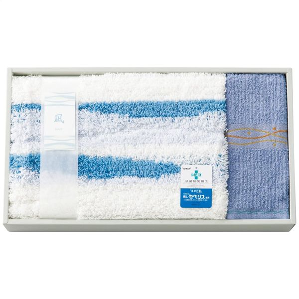 Ozaki 94608 Towel Set, Nagi, Large Bath Mat, Face Towel Set