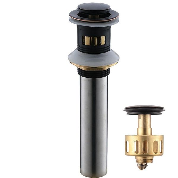 Oil Rubbed Bronze Pop Up Drain Stoper with Overflow Bathroom Sink Drain