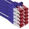 1aTTack.de - 10x 3 meter CAT6 patch cable S/FTP PIMF shielding CAT.6 RJ45 network cable Ethernet cable DSL LAN router switch modem patch panel - purple - 10 pieces