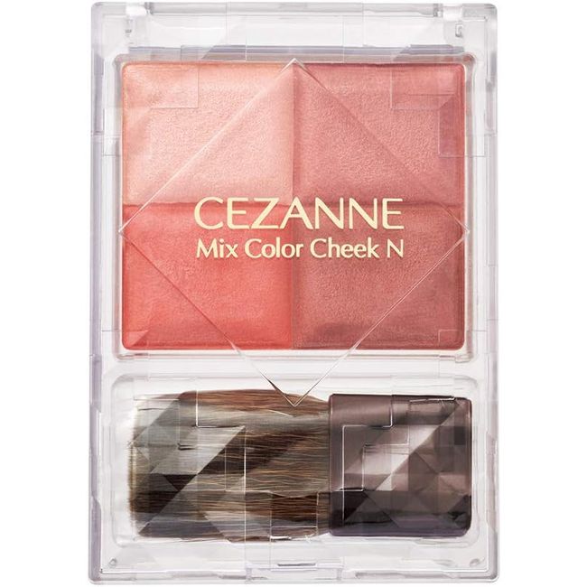 Cezanne Mixed Color Cheek N01 Warm Rose 7.1g Powder Cheek Moist 4 Color Gradation with Brush Gram (x 1)