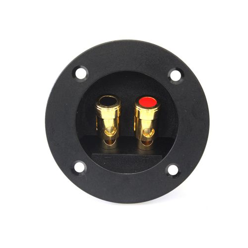 Absolute USA RST-350 3-Inch Round Gold Push Spring Loaded Jacks Double Binding Post Speaker Box Terminal Cup
