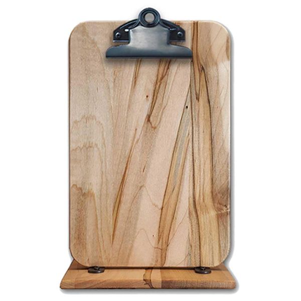 Solid Hardwood Table Tent Menu Holder Double -Sided Clipboard Ambrosia Maple 6.5" x 9.5"