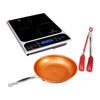 ChefWave LCD 1800W Portable Induction Cooktop Bundle w/ Fry Pan & Flipper Tongs