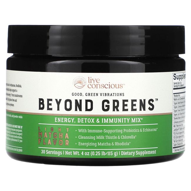 Beyond Greens, Energy, Detox & Immunity Mix, Light Matcha, 4 oz (115 g)