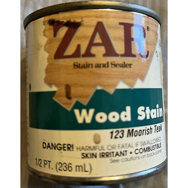 Zar Interior Stain, 123 MOORISH TEAK, 1/2 pint