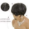 BOBCOO Pixie Wig for Women - Black Mixed with Grey - Synthetic - Straight - Pixie Cut - 22 inches