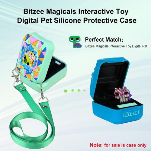 Elonbo Silicone Protective Case for Bitzee Magicals Interactive Toy, Virtual Toy Storage Cover, Electronic Pets Kids Toys Holder, Compatible with Bitzee Magicals, Green (Only for Bitzee Magicals)