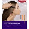 RED by KISS Professional Rat Tail Comb 12 PCS Black