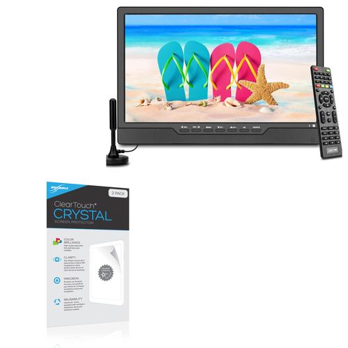 BoxWave Screen Protector Compatible with Jexiop Portable TV (14 in) - ClearTouch Crystal (2-Pack), HD Film Skin - Shields from Scratches