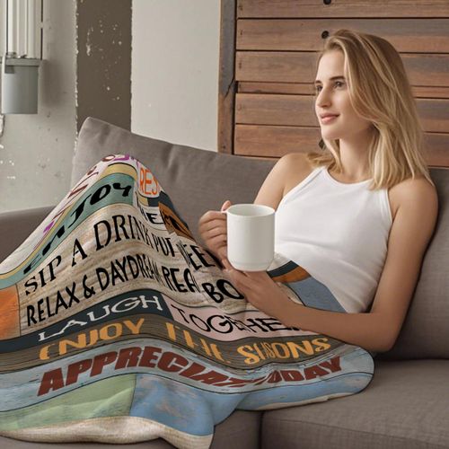 SiuSue Patio Gifts Blanket, Apartment Backyard Decor, Welcome to Our Patio Flannel Throw Blanket for Couch Bed, 50x60 Inch