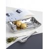 Pampa Bay Silver Titanium Finish Porcelain Rectangular Dish, 7-inch Length