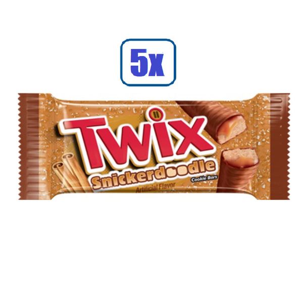 5x Packs TWIX Snickerdoodle Cookie Chocolate Candy Bars - 1.4oz