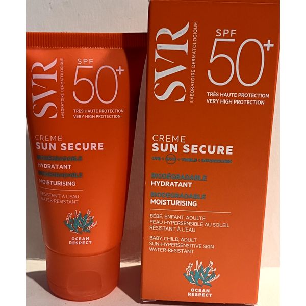 SVR Laboratoires SUN SECURE SPF 50+Biodegradable Moisturing Cream 50ml New