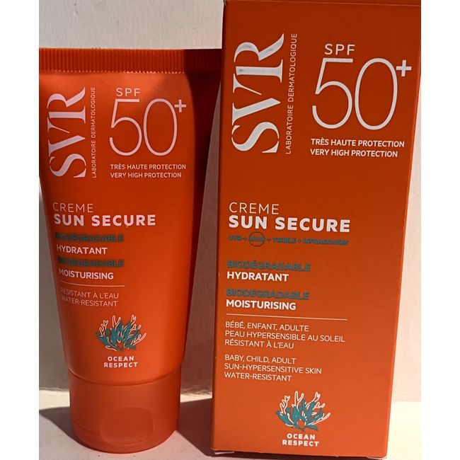 SVR Laboratoires SUN SECURE SPF 50+Biodegradable Moisturing Cream 50ml New