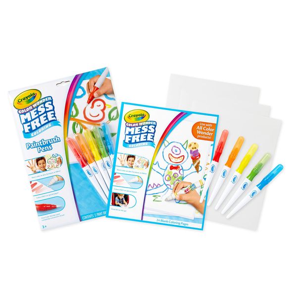 Crayola Color Wonder Paintbrush Pens & Paper, Mess Free Coloring, Painting Set, Toddler Arts & Crafts, Easter Basket Stuffer