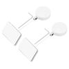 sourcing map 1.8 ft Retractable Cable Lock with Square Patch Remote Control Security Lock with Adjustable Cord Tether Anti Theft for Laptop, TV, 200g, White, 2 Pack