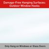 Command Outdoor Large Window Hooks, Total 4 Hooks with 8 Command Strips, 4 Pack of 1 Hook, Decorate Damage-Free