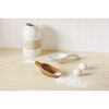 Mud Pie Wooden Scoop Server, 10.5" x 2" x 3"dia, White