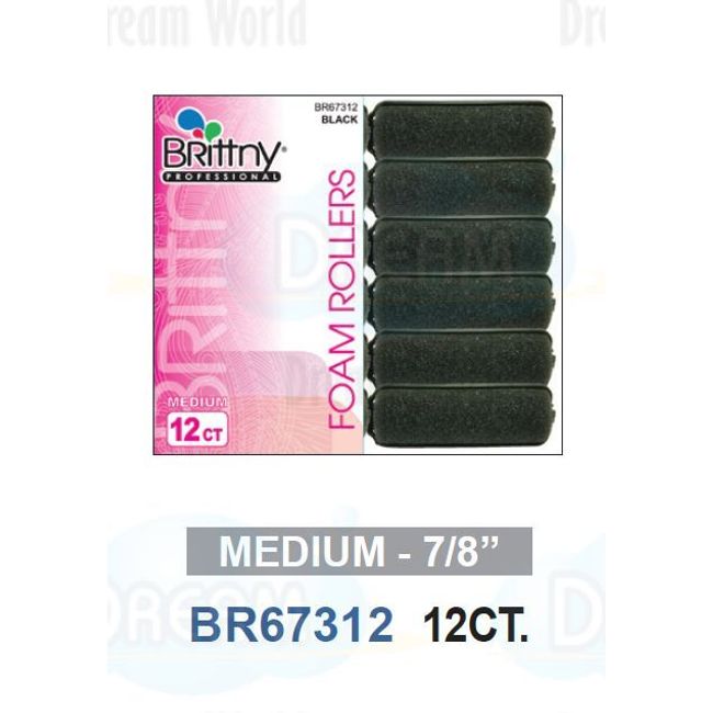 Brittny Professional Foam Rollers Medium 7/8" 12CT BR67312