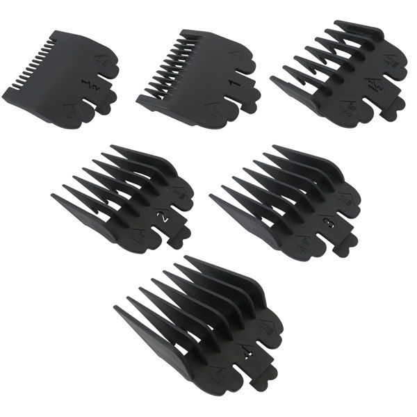 WELURE 6Pcs Clipper Guards Set Set Compatible for Wa-hl Taper2000 SuperTaper II Pro Basic Clipper Attachments - Black