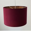 Burgundy Velvet Brushed Copper Drum Lampshade