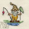 Mouseloft Mini Cross Stitch Kit - Gone Fishing, Just Gnomes Collection