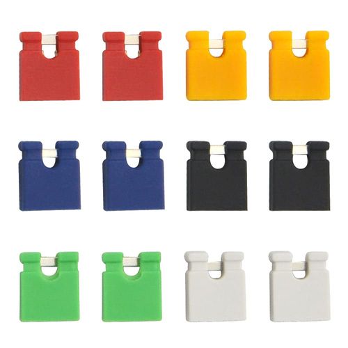 XINGYHENG 600Pcs 6 Colors 2.54mm Computer Jumpers Cap Kit Head Pin 2 Pin Short Circuit Cap Connecting Pin Block Jumper Bridge Plug Black Red Blue Yellow White Green