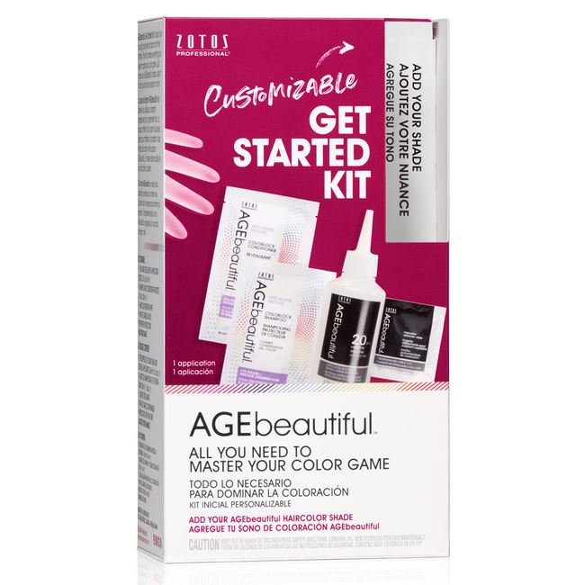 AGE beautiful Permanent Hair Color Dye Liqui Creme Starter Kit | Developer | Applicator Bottle | Shampoo | Conditioner | Gloves | Salon Coloring Tools