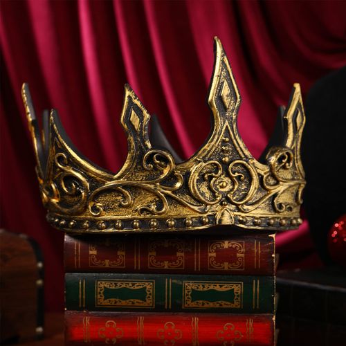 BESPORTBLE King Crown for Men, Foam Cosplay Crown Headband Old Gold Mens Prince Diadem for Cosplay Birthday Wedding Halloween Prom King Random Pattern
