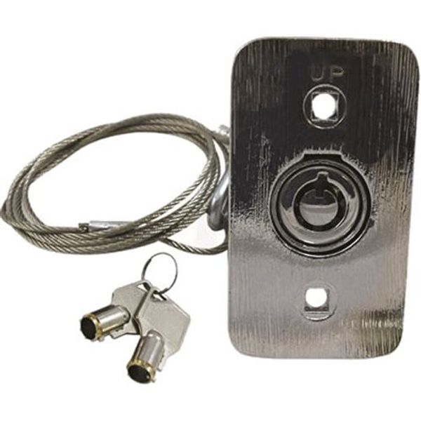 Garage Door External Emergency Release Device – Round Flat Key Type with 3' Cable